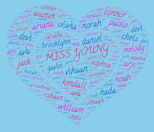 Ms. Young word cloud art