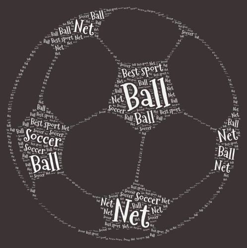 Soccer word cloud art