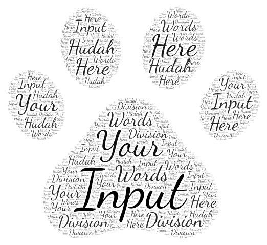 Hudah word cloud art