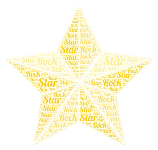 Rock star word cloud art
