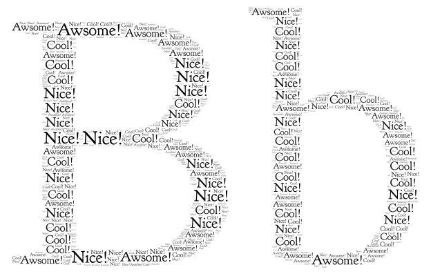 B Grade word cloud art