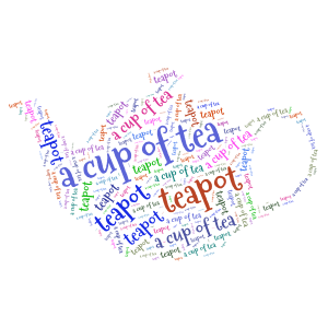Tea for two word cloud art