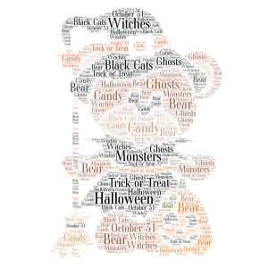 Halloween Bear word cloud art