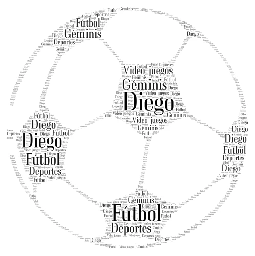 Caligrama Diego  word cloud art