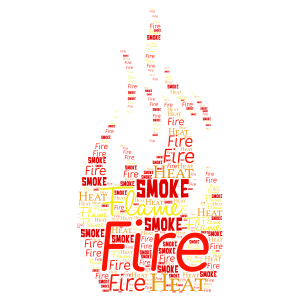 Fire word cloud art