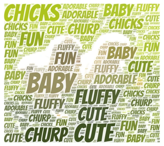 cute Adorable baby chicks word cloud art