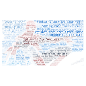 coming soon spider-man far from home word cloud art