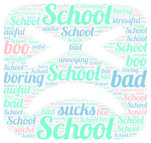 School sucks word cloud art