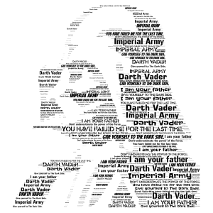 Copy of Darth Vader word cloud art