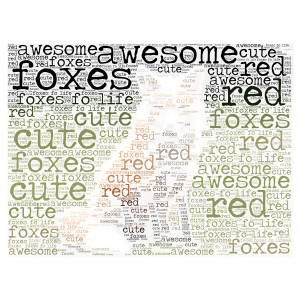 foxes for life 🤗 word cloud art