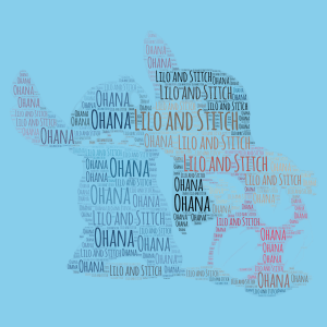 Lilo and Stitch  word cloud art