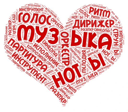 Love for Music word cloud art