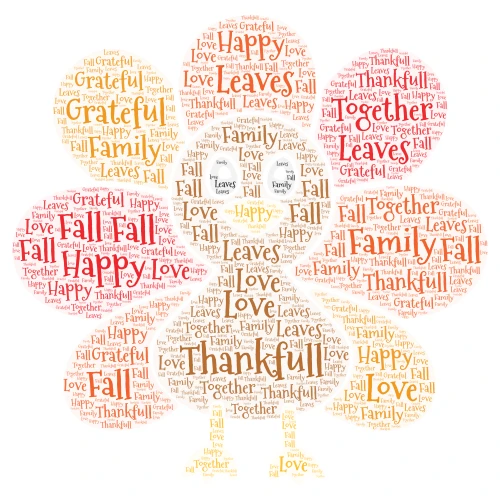 Thanksgiving word cloud art