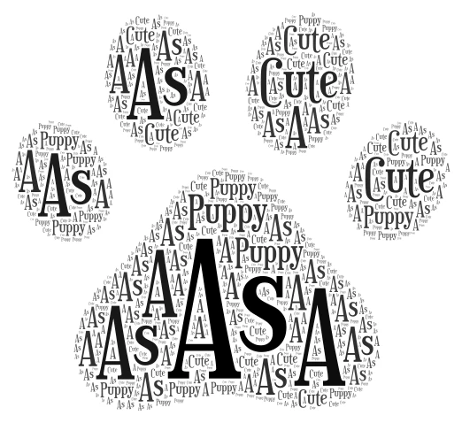Cutie Pie word cloud art