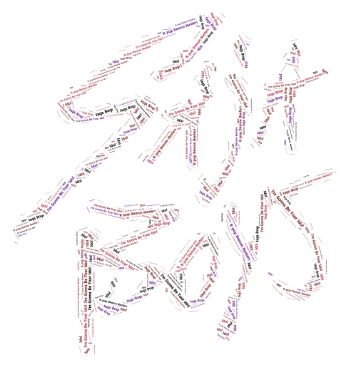 Saja Boys K-pop Demon Hunters Team word cloud art