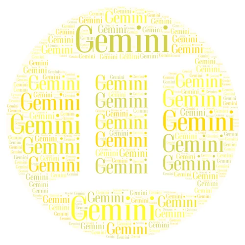 Gemini word cloud art