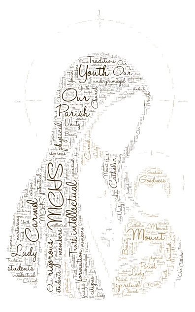 MCHS Our Lady word cloud art