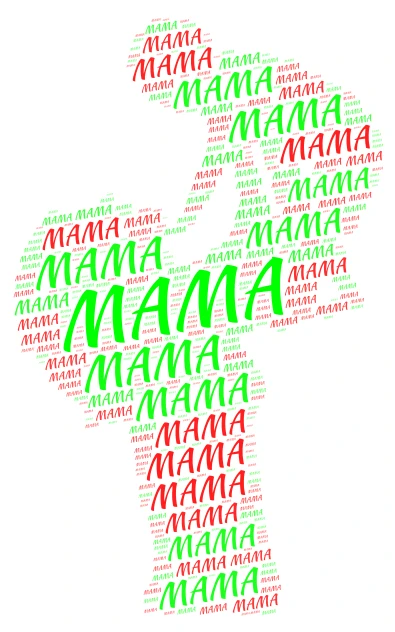 Mother and Child word cloud art