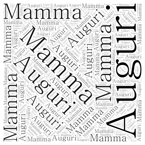 Auguri mamma word cloud art