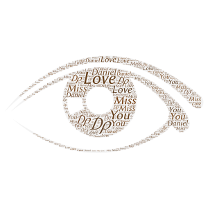 Love and Miss You Daniel word cloud art