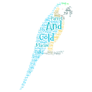 Blue and Gold Macaw word cloud art