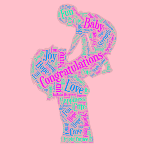 Congradulations for the new child! word cloud art