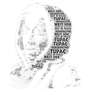 TUPAC word cloud art