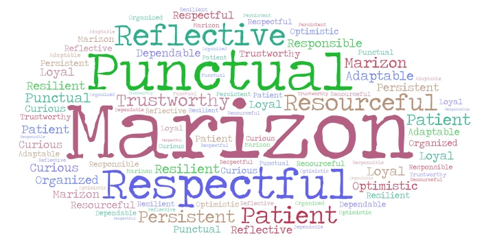 Marizon word cloud art