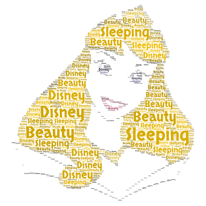 sleeping beauty word cloud art