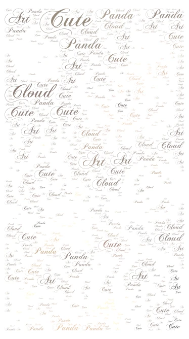 Panda word cloud art