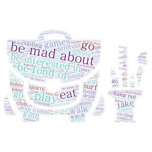 Leisure activities word cloud art