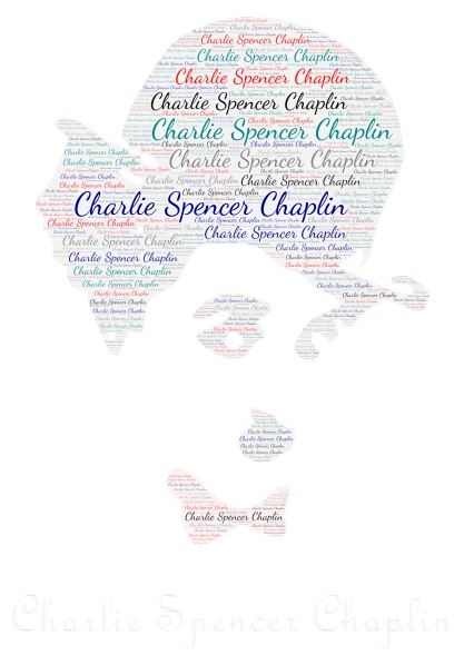 Charlie Spencer Chaplin word cloud art