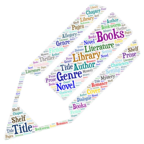 Books word cloud art