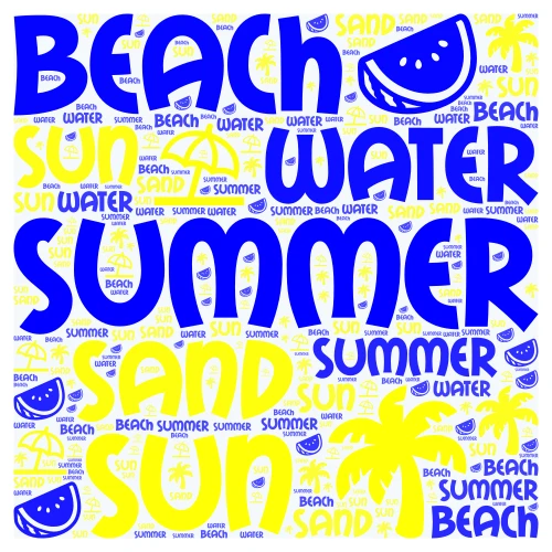 summer word cloud art