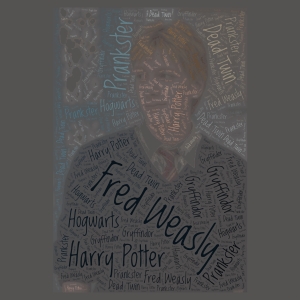 Fred Weasley word cloud art