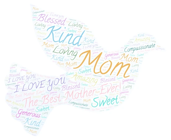 Mother's Day Gift - Dove word cloud art