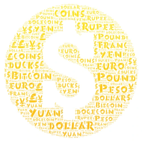 Money word cloud art