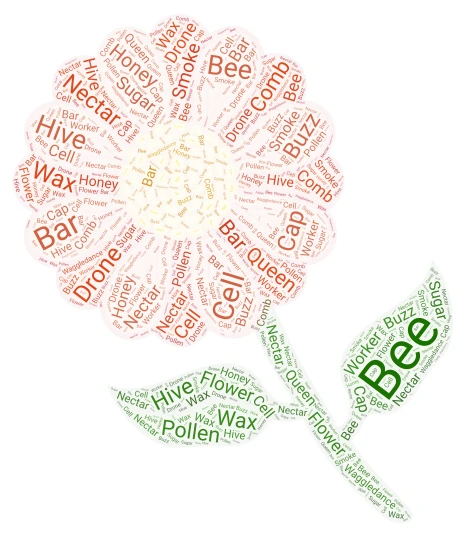 Bee Flower word cloud art