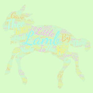 The Lamb word cloud art