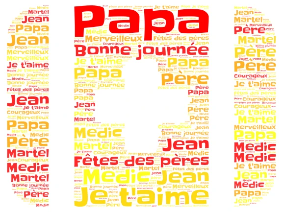 papa word cloud art