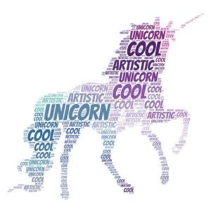 cool unicorn word cloud art
