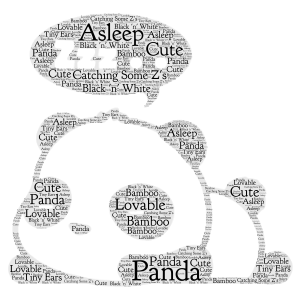 Sleeping Panda word cloud art