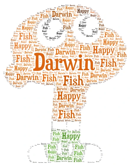 Darwin word cloud art