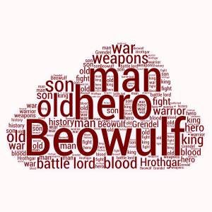 Beowulf word cloud art