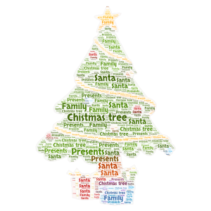 Christmas tree word cloud art