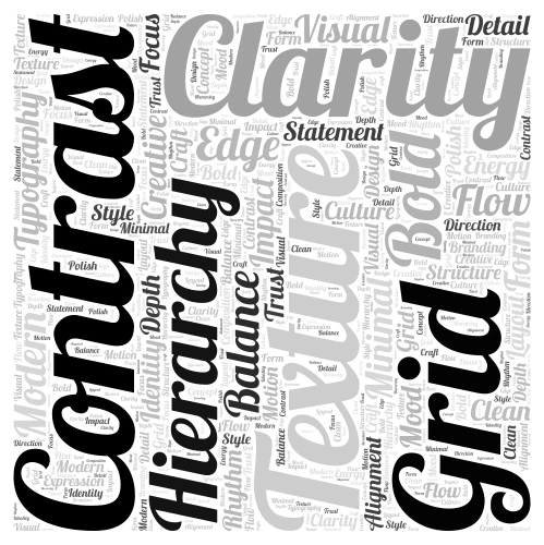Design Principles word cloud art