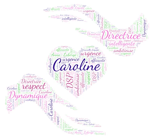 Bon Voyage [Nom de la Collègue] ! word cloud art