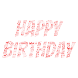 Happy Birthday Will! word cloud art