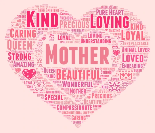 Mother's Love word cloud art