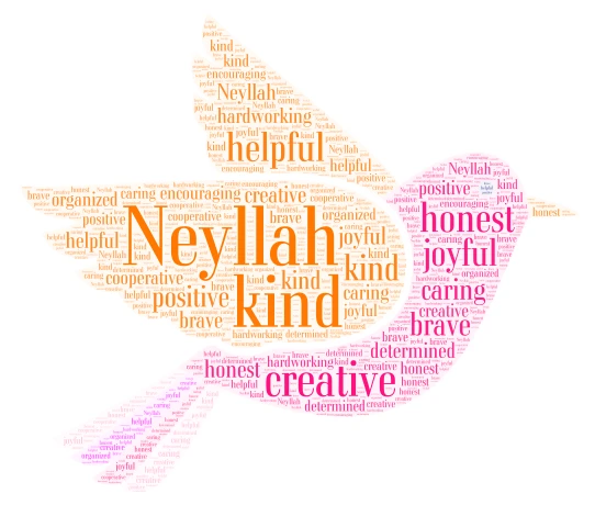 Neyllah word cloud art